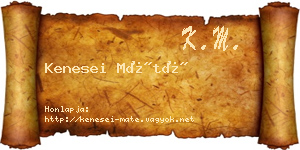 Kenesei Máté névjegykártya