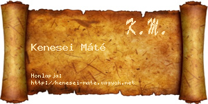 Kenesei Máté névjegykártya