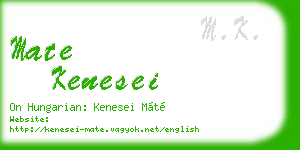 mate kenesei business card