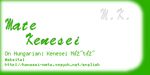 mate kenesei business card